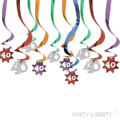 swiderki wiszace 40 urodziny mix amscan 12 szt