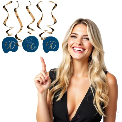 swiderki wiszace 50 urodziny happy birthday elegant folat 5 szt