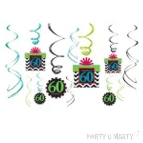 swiderki wiszace 60 urodziny amscan 65 cm 12 szt