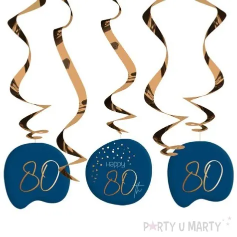 swiderki wiszace 80 urodziny happy birthday elegant folat 5 szt