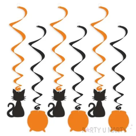 swiderki wiszace andrzejkowe czary czarno pomaranczowe 6 szt