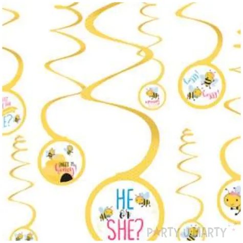 swiderki wiszace baby shower he or she amscan 61 cm 12 szt