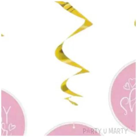 swiderki wiszace baby shower its a girl rozowe jasne unique 66 cm 3 szt