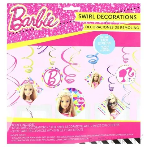 swiderki wiszace barbie sparkle amscan 12 szt