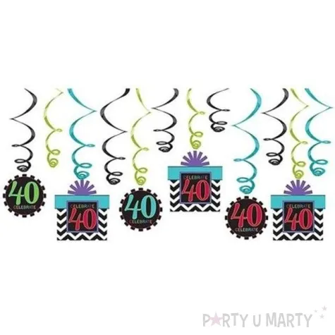 swiderki wiszace birthday 40 chevron amscan 12 szt