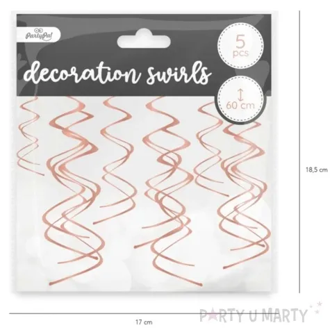 swiderki wiszace classic rozowo zlote partypal 60 cm 5szt