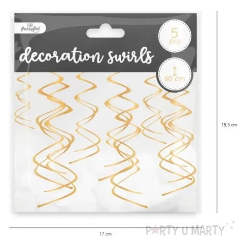 swiderki wiszace classic zlote partypal 60 cm 5szt