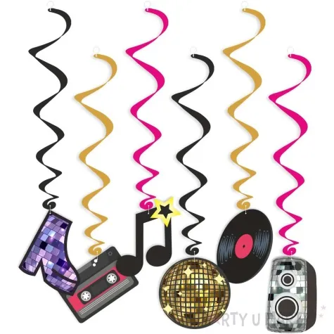 swiderki wiszace disco dancing zlota kula mix 6 szt