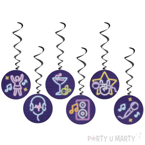 swiderki wiszace disco neon congee 65 cm 6 szt