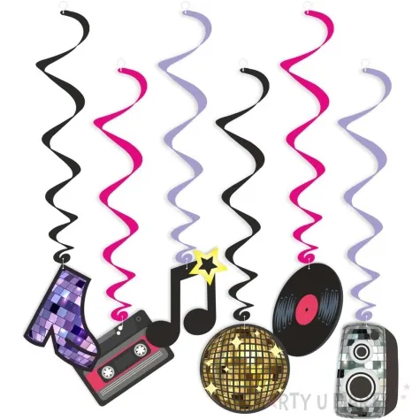 swiderki wiszace disco party zlota kula mix 6 szt