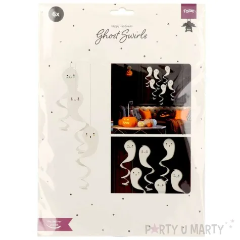 swiderki wiszace duchy halloween bialy folat 6 szt