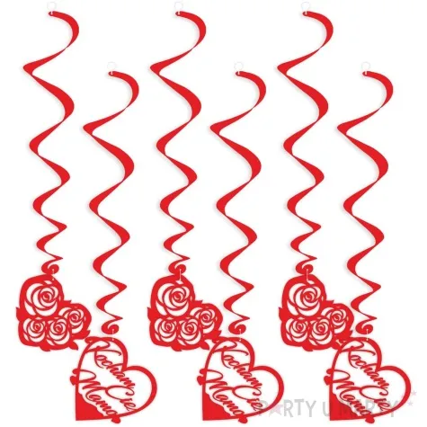 swiderki wiszace dzien matki kocham cie mamo czerwony 6 szt