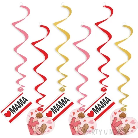 swiderki wiszace dzien matki mama w serduszkach mix 6 szt