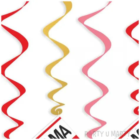 swiderki wiszace dzien matki mama w serduszkach mix 6 szt