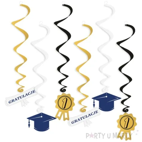 swiderki wiszace gratulacje biret granatowy mix 6 szt