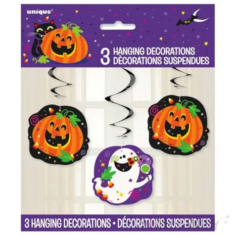 swiderki wiszace halloween boo duch i dynie unique 60 cm 3 szt