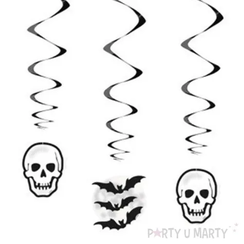 swiderki wiszace halloween czaszki i nietoperze unique 68 cm 3 szt