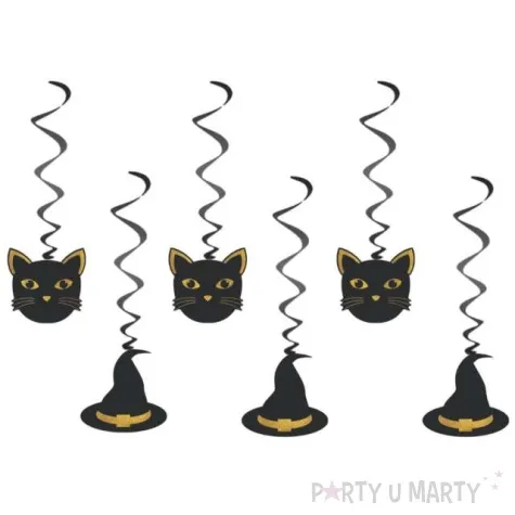 swiderki wiszace halloween koty i kapelusze congee 6 szt