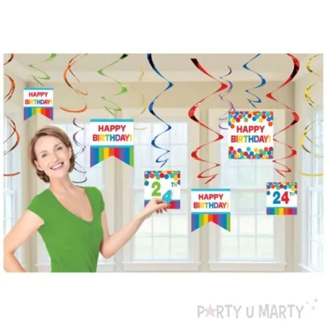 swiderki wiszace happy birthday amscan 12 szt