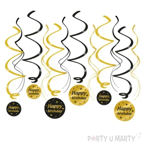 swiderki wiszace happy birthday classy party 12 szt pd party