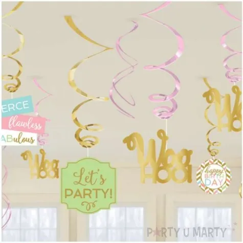 swiderki wiszace happy birthday lets party amscan 12 szt