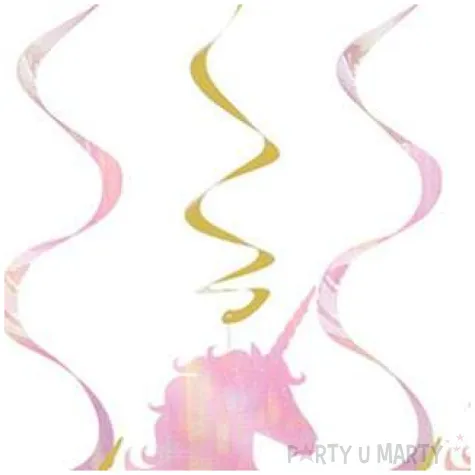 swiderki wiszace jednorozce rozowo zlote unique 99 cm 5 szt