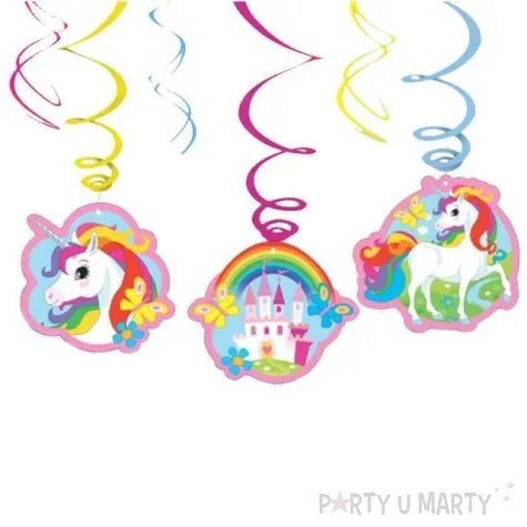 swiderki wiszace jednorozec amscan 6 szt 61 cm