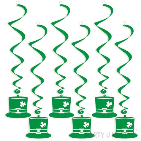 swiderki wiszace kapelusz swieto patryka zielone 6 szt