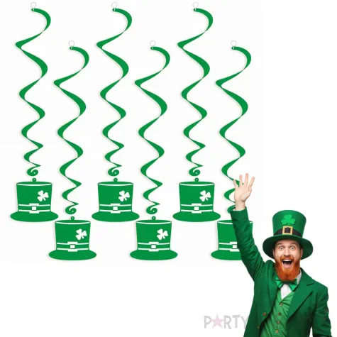 swiderki wiszace kapelusz swieto patryka zielone 6 szt