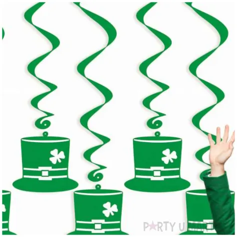 swiderki wiszace kapelusz swieto patryka zielone 6 szt