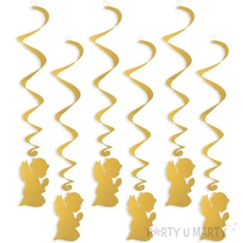 swiderki wiszace komunia sw aniolek zlote 6 szt