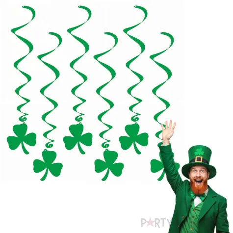 swiderki wiszace koniczynka swieto patryka zielone 6 szt