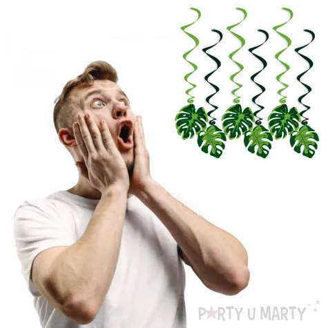 swiderki wiszace liscie monstery zielone 6 szt