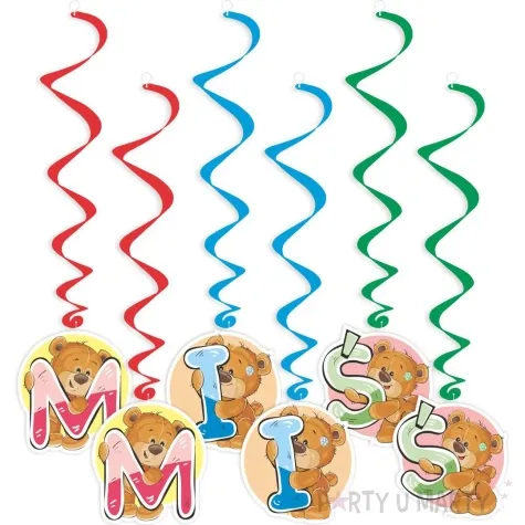 swiderki wiszace mis i literki mix 6 szt