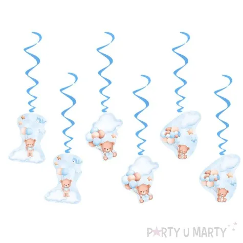 swiderki wiszace misie z balonikami blekitny congee 65 cm