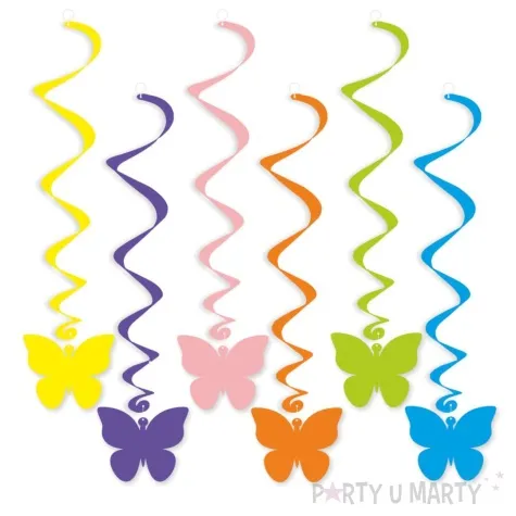 swiderki wiszace motyle kolorowe 6 szt
