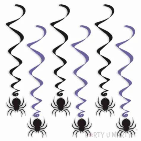 swiderki wiszace pajaki czarne 6 szt