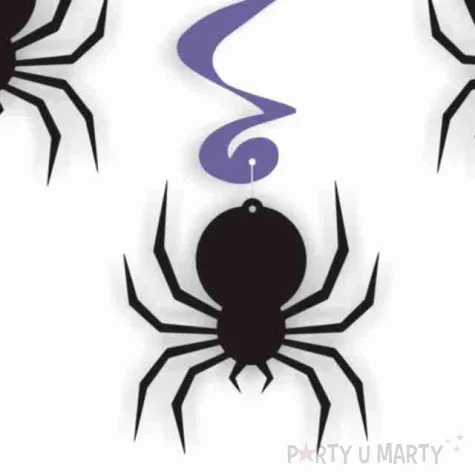 swiderki wiszace pajaki czarne 6 szt