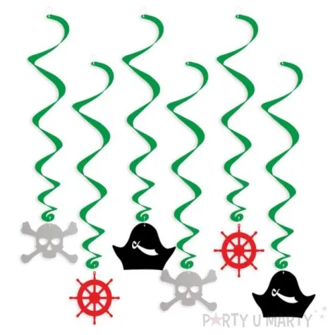 swiderki wiszace pirackie z kapeluszem 6 szt