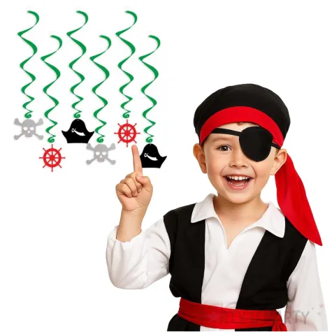 swiderki wiszace pirackie z kapeluszem 6 szt