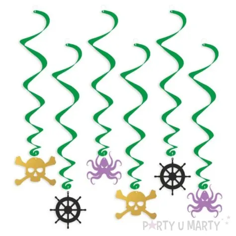 swiderki wiszace pirackie z osmiornica 6 szt