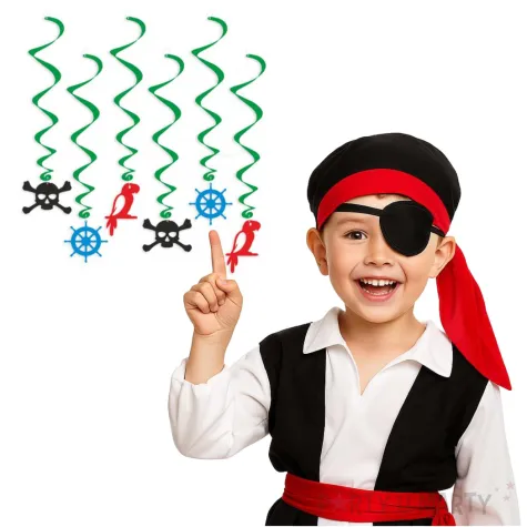 swiderki wiszace pirackie z papuga 6 szt