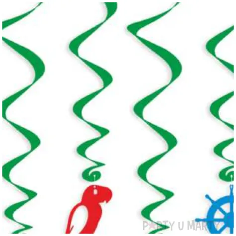 swiderki wiszace pirackie z papuga 6 szt