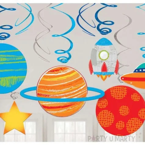 swiderki wiszace planety kosmos blast off amscan 12 szt