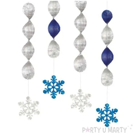 swiderki wiszace platki sniegu unique 46 cm 4 szt