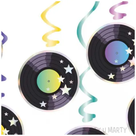 swiderki wiszace retro disco plyty winylowe partypal 6 szt