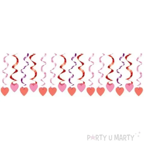 swiderki wiszace serca 61 cm 15 szt