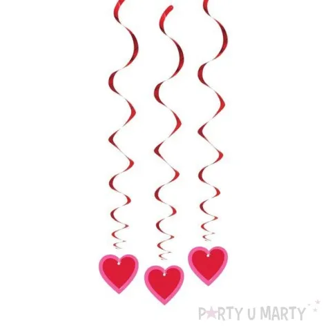 swiderki wiszace serduszka unique 66 cm 3 szt