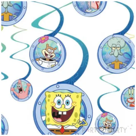 swiderki wiszace spongebob amscan 60 cm 12 szt