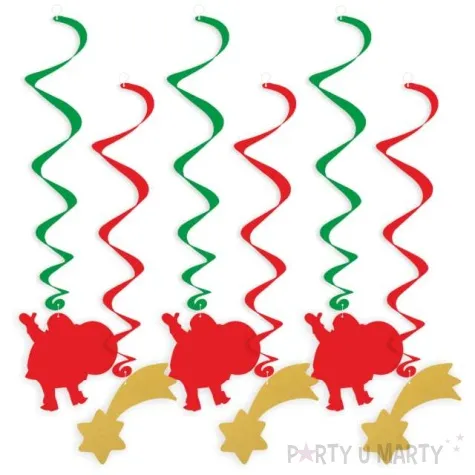 swiderki wiszace swieta z mikolajem czerwono zlote 6 szt